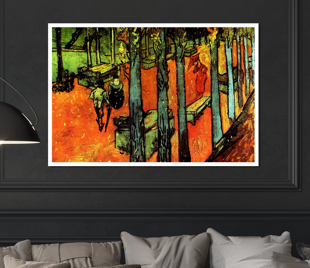 Van Gogh Les Alyscamps Falling Autumn Leaves Print Poster Wall Art