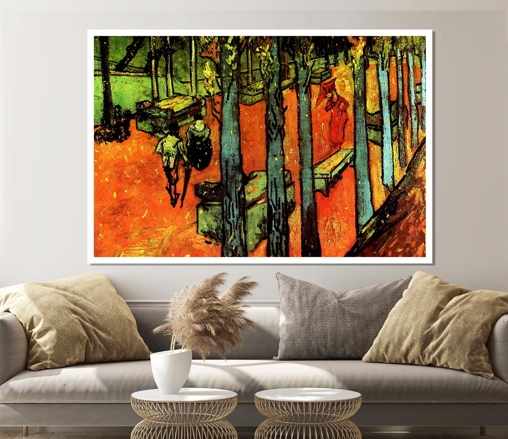 Van Gogh Les Alyscamps Falling Autumn Leaves Print Poster Wall Art