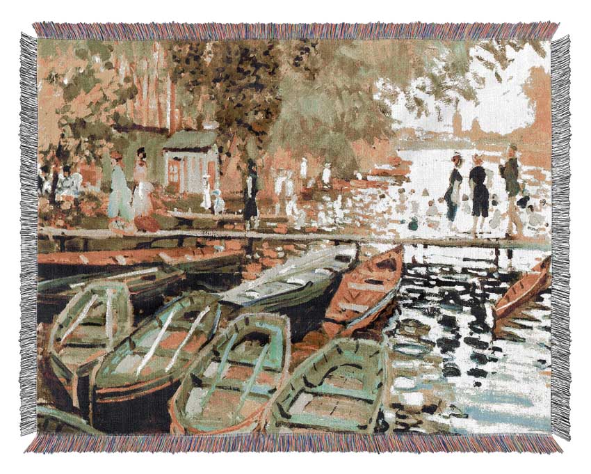 Monet Les Bain De La Grenouillere Woven Blanket