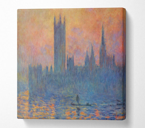 Picture of Monet London Parliament In Winter Square Canvas Wall Art