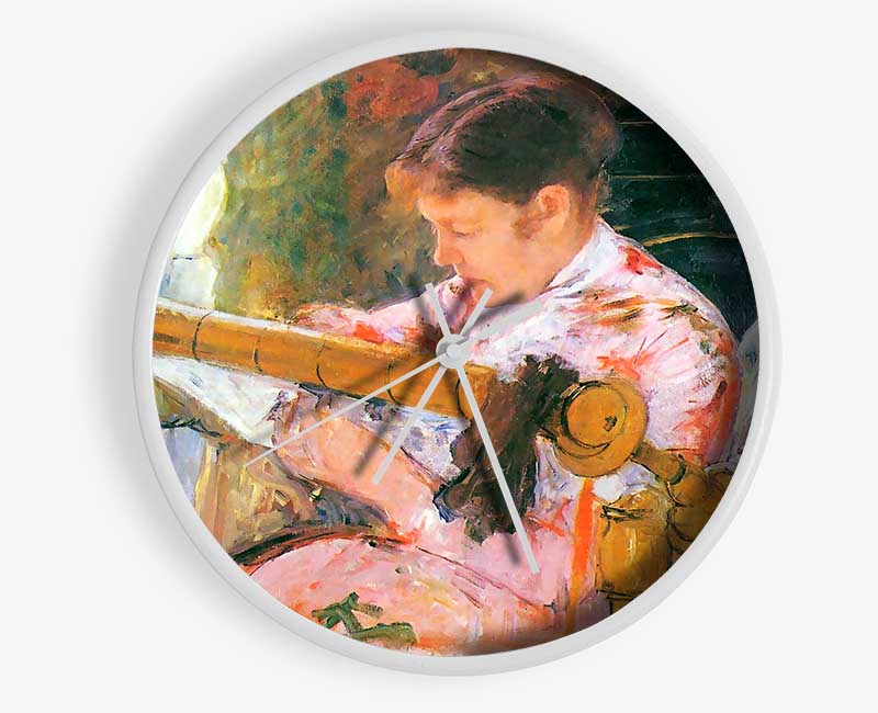 Mary Cassatt Lydia At The Cord Framework Clock - Wallart-Direct UK