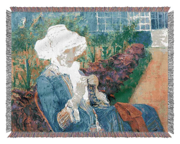 Mary Cassatt Lydia In The Garden Of Marly Woven Blanket