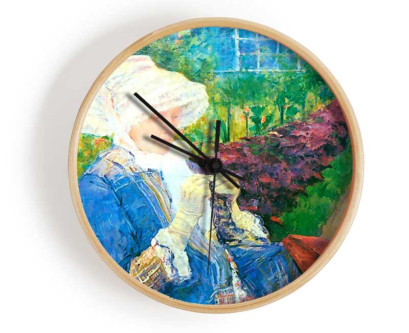 Mary Cassatt Lydia In The Garden Of Marly Clock - Wallart-Direct UK