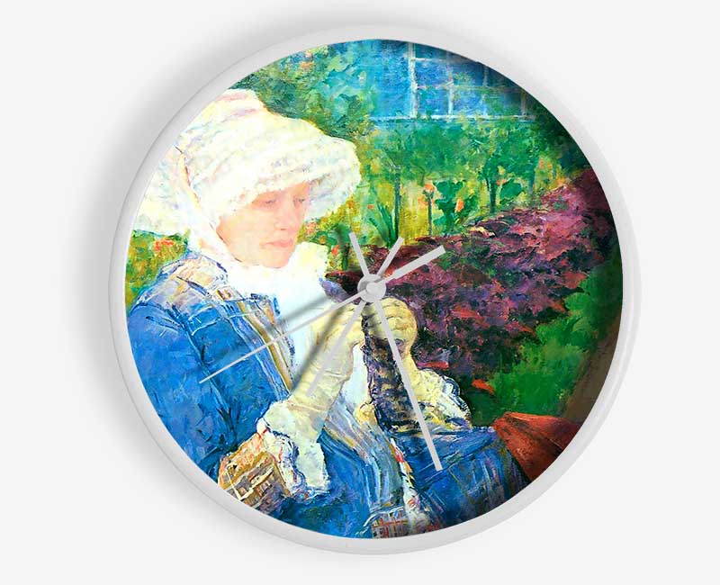 Mary Cassatt Lydia In The Garden Of Marly Clock - Wallart-Direct UK