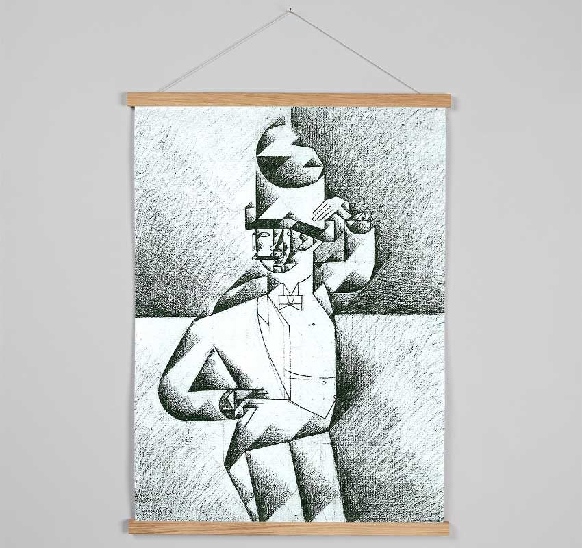 Juan Gris Man In Cafe Hanging Poster - Wallart-Direct UK