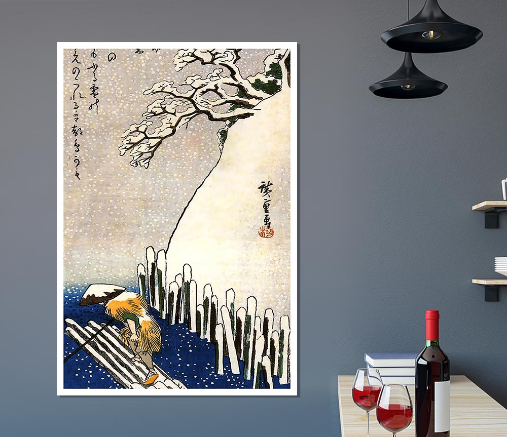 Hiroshige Man On A Raft Print Poster Wall Art