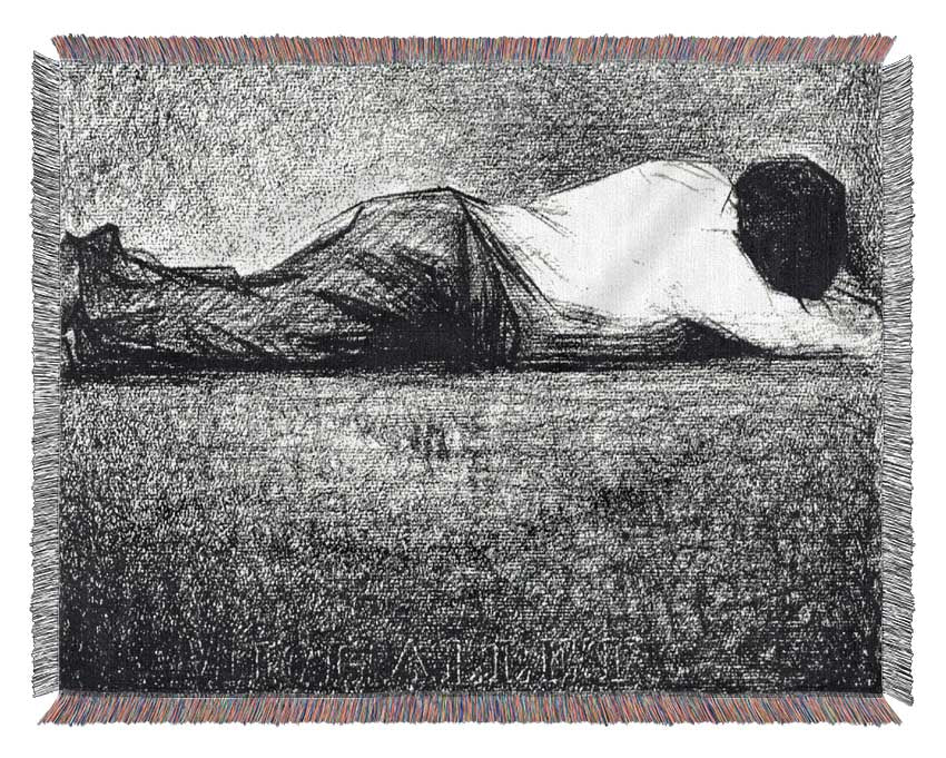 Seurat Man Sleeping Woven Blanket