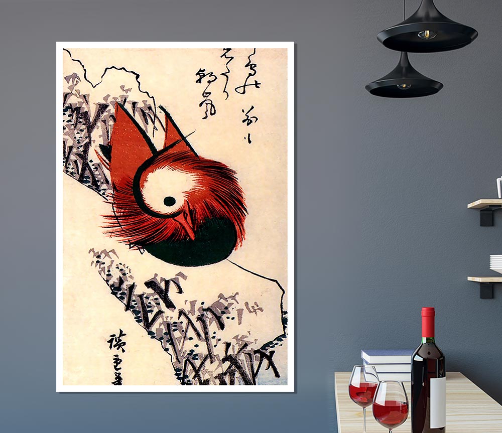 Hiroshige Mandarin Duck Print Poster Wall Art