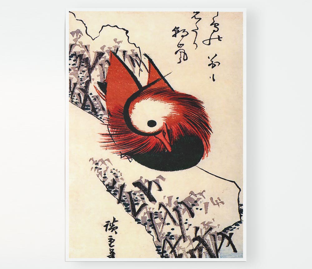 Hiroshige Mandarin Duck Print Poster Wall Art