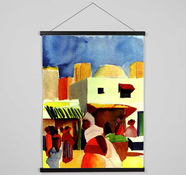 August Macke Market In Algier Hanging Poster - Wallart-Direct UK