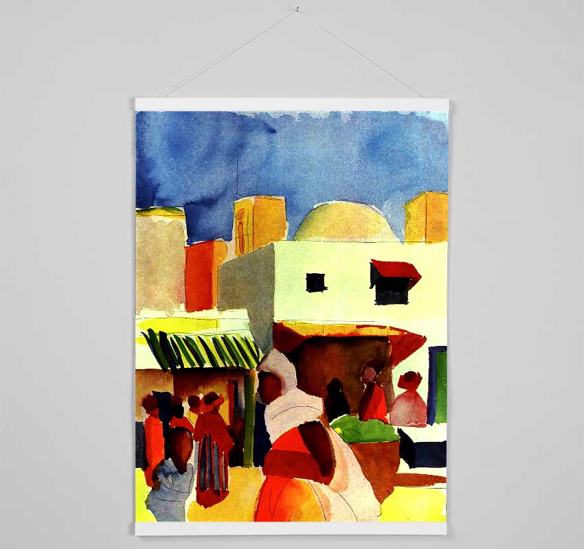 August Macke Market In Algier Hanging Poster - Wallart-Direct UK