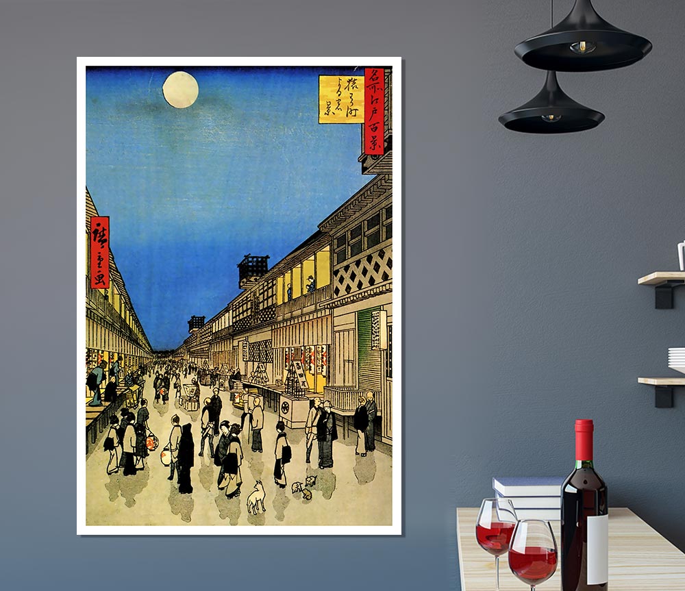 Hiroshige Marketplace Print Poster Wall Art