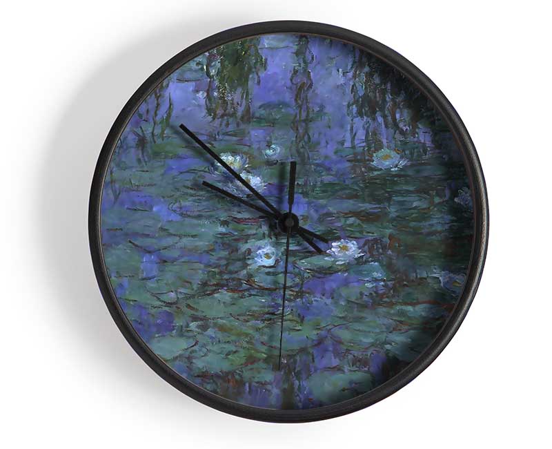 Monet Blue Water Lilies Clock - Wallart-Direct UK