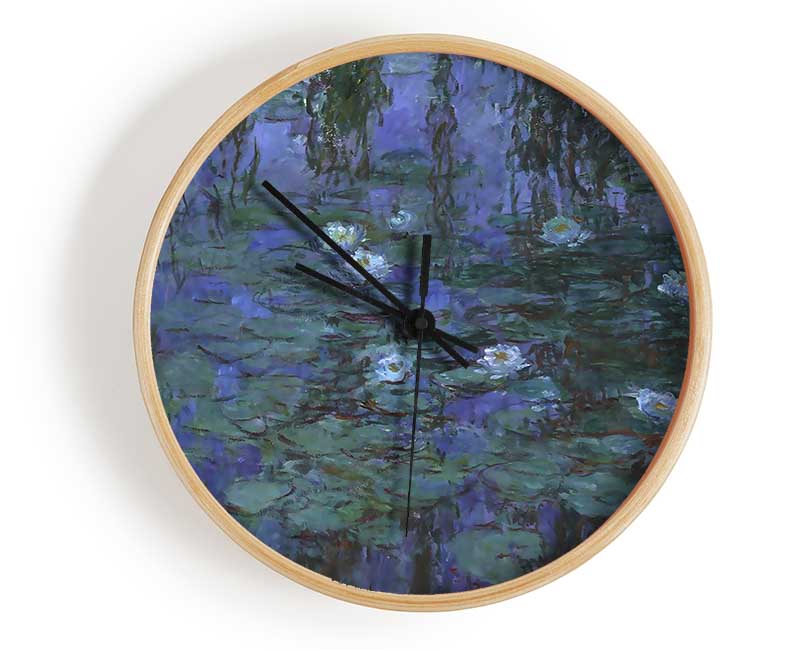 Monet Blue Water Lilies Clock - Wallart-Direct UK