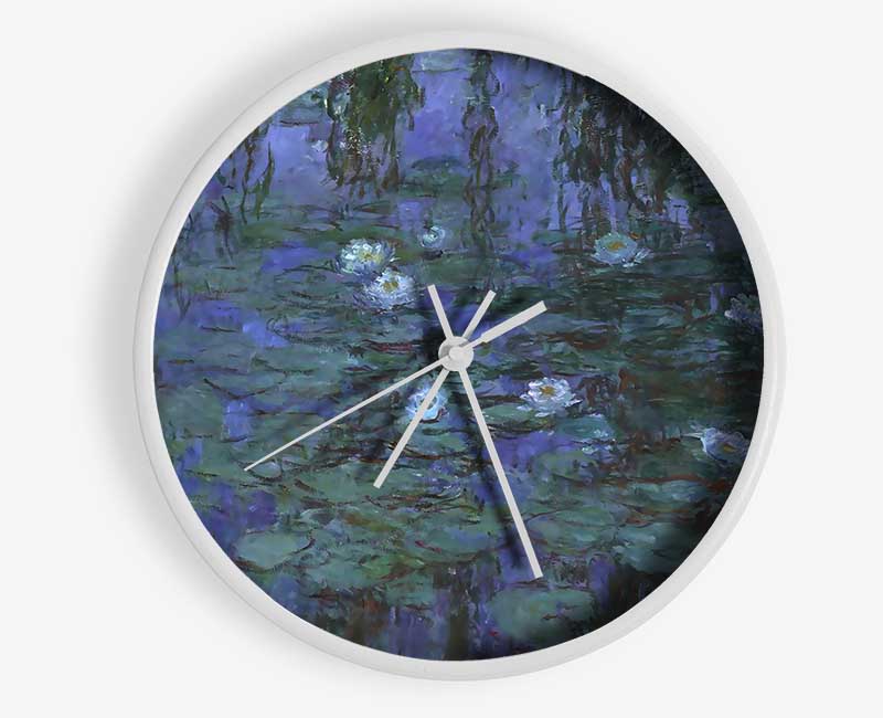 Monet Blue Water Lilies Clock - Wallart-Direct UK