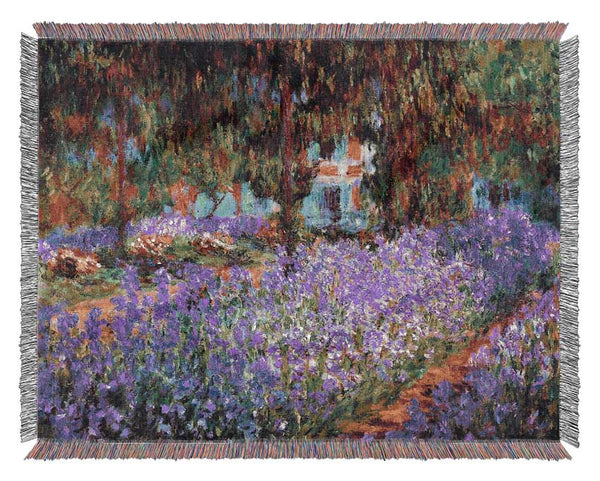 Monet Garden In Giverny Woven Blanket