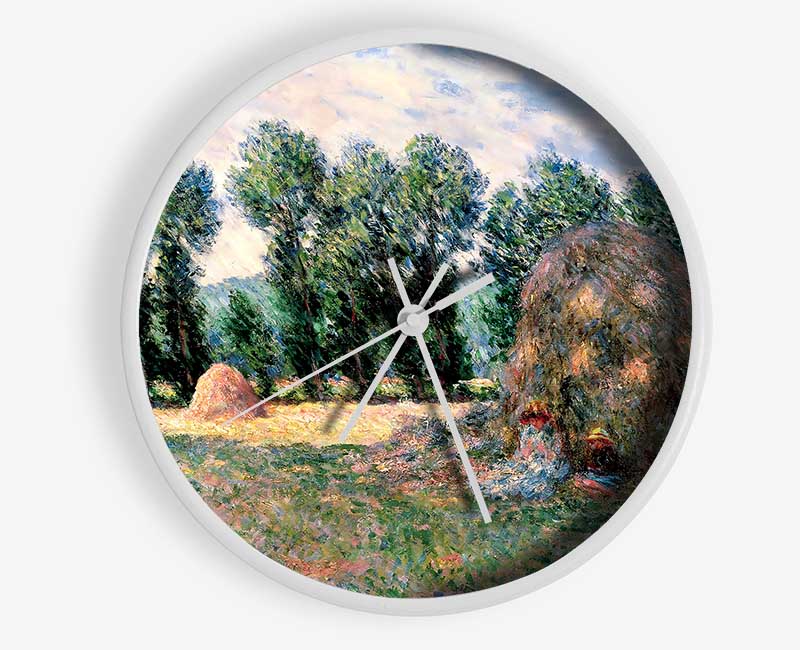 Monet Haystacks Clock - Wallart-Direct UK