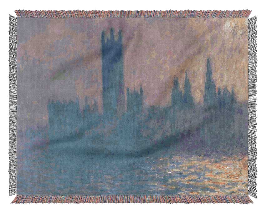 Monet Houses Of Parliament Woven Blanket