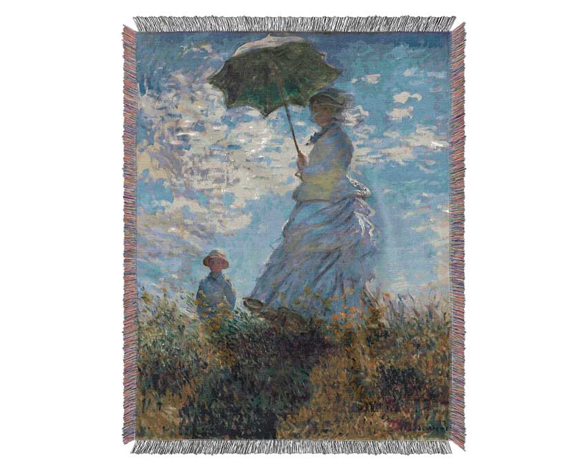 Monet Madame Monet And Her Son Woven Blanket