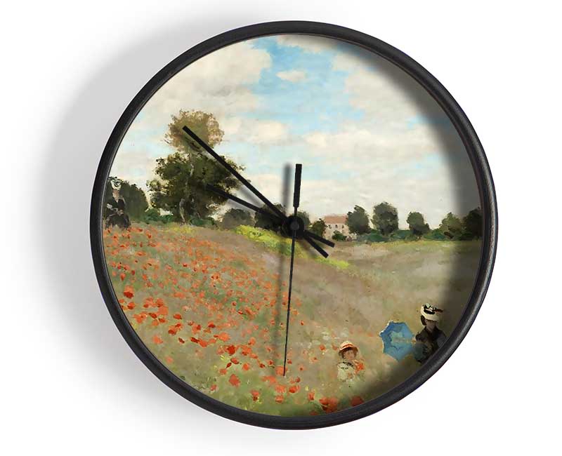 Monet Poppy Field 2 Clock - Wallart-Direct UK