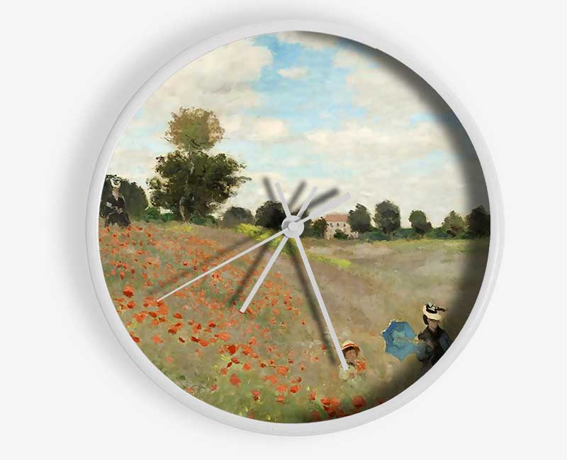 Monet Poppy Field 2 Clock - Wallart-Direct UK