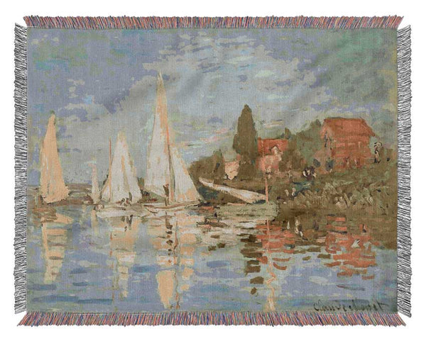 Monet Regattas At Argenteuil Woven Blanket