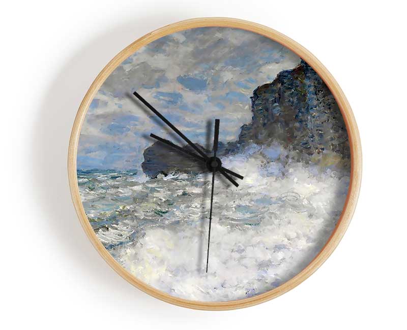 Monet Rough Weather At Etretat Clock - Wallart-Direct UK