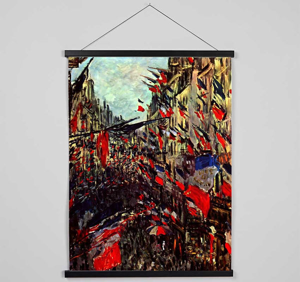 Monet Rue Staint Denis At The National Holiday Hanging Poster - Wallart-Direct UK