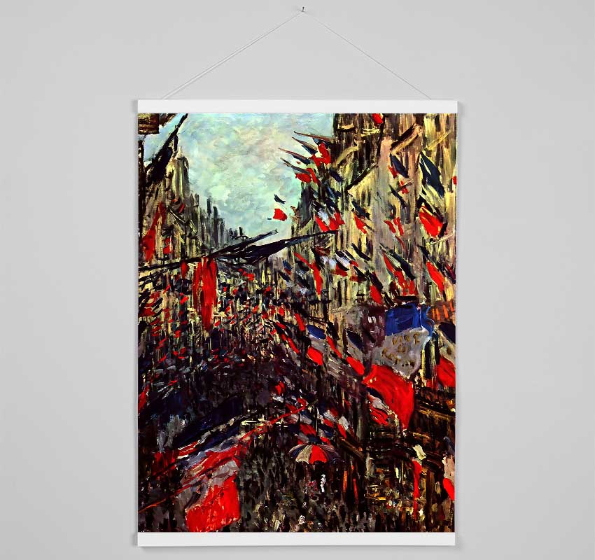 Monet Rue Staint Denis At The National Holiday Hanging Poster - Wallart-Direct UK