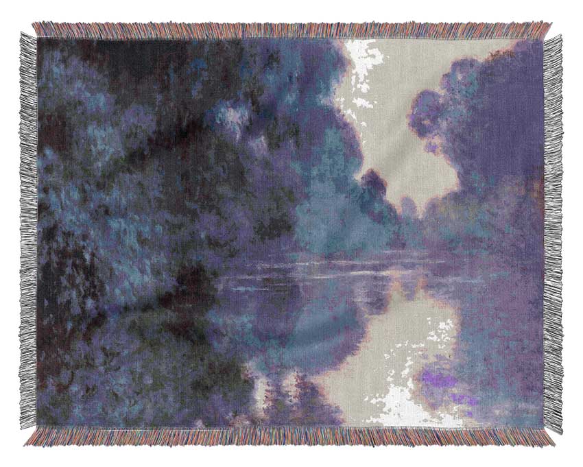 Monet Seine Arm At Giverny Woven Blanket