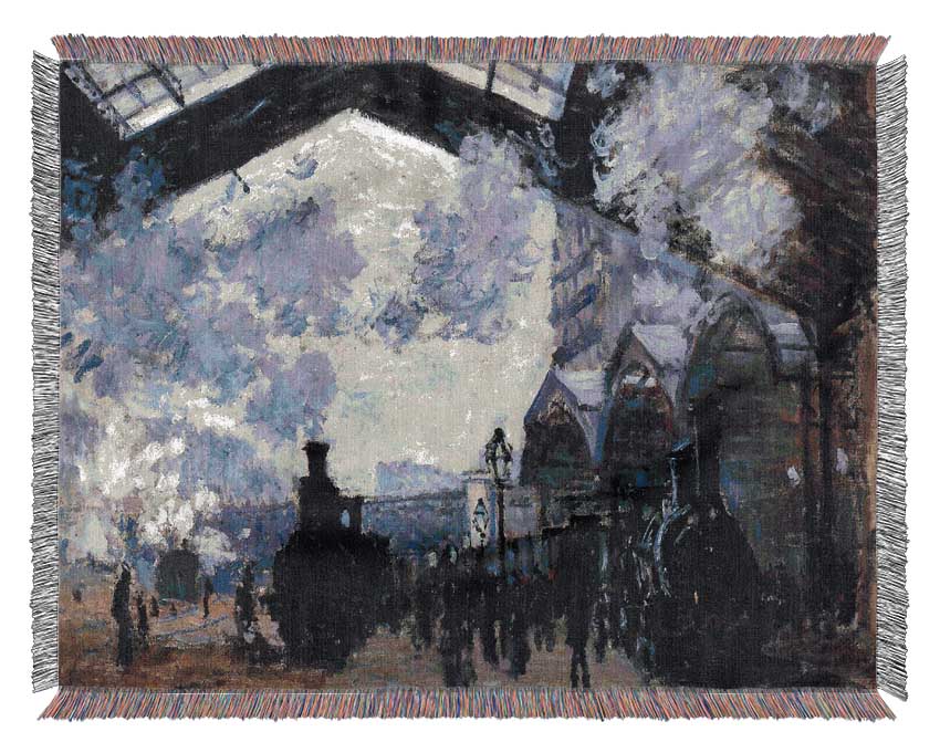 Monet The Gare St Lazare Woven Blanket