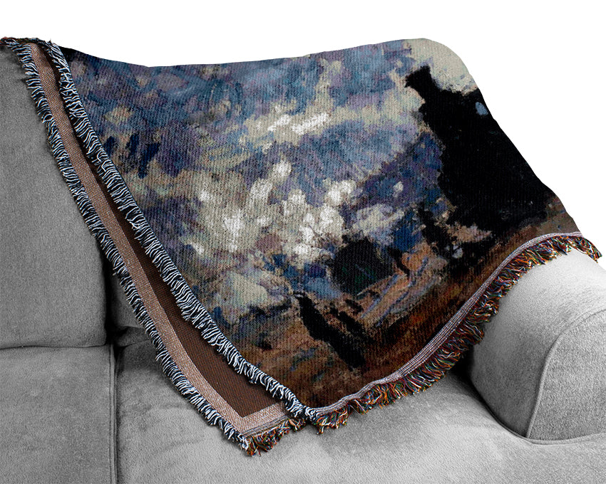 Monet The Gare St Lazare Woven Blanket