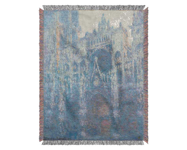 Monet The Portal Of Rouen Cathedral In Morning Light Woven Blanket