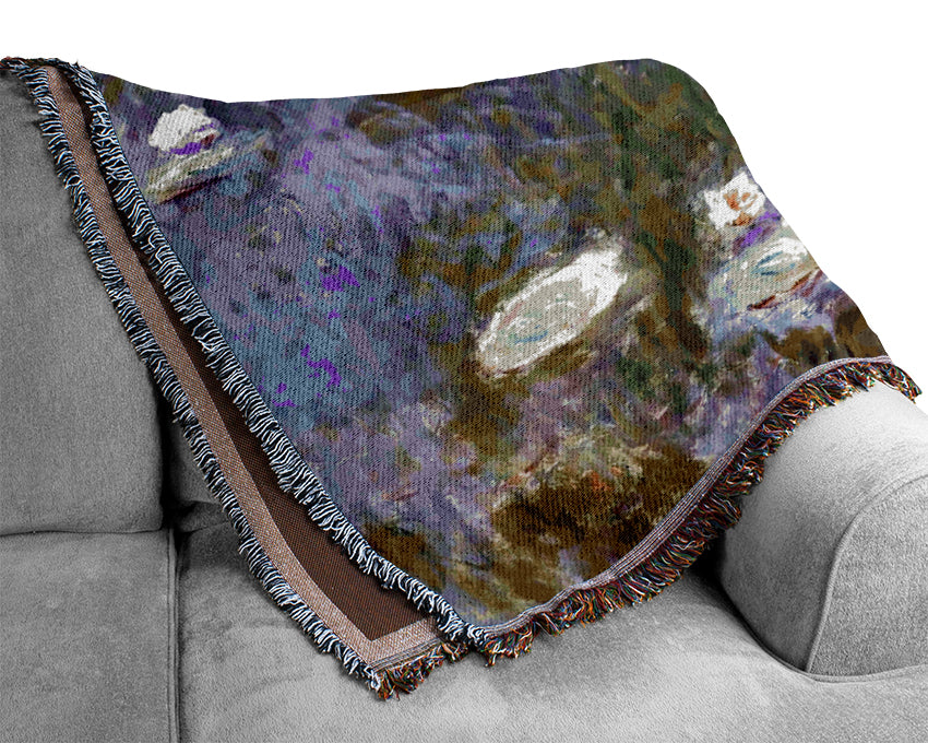 Monet Water Lilies Woven Blanket