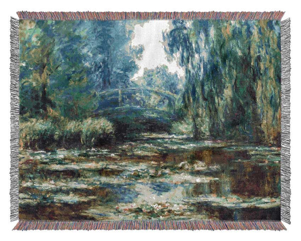 Monet Water Lillies In Monets Garden Woven Blanket