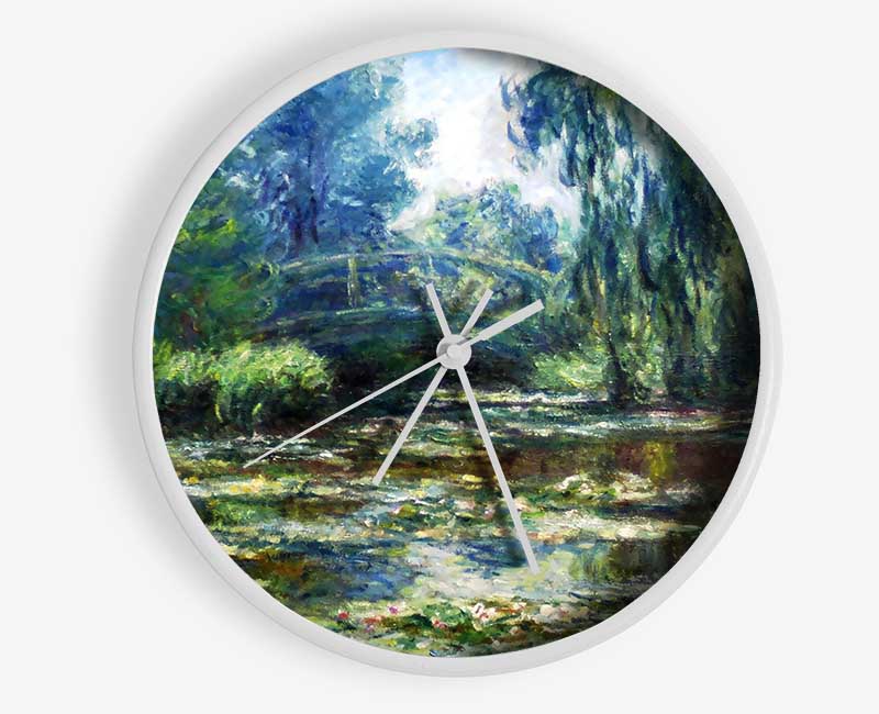 Monet Water Lillies In Monets Garden Clock - Wallart-Direct UK