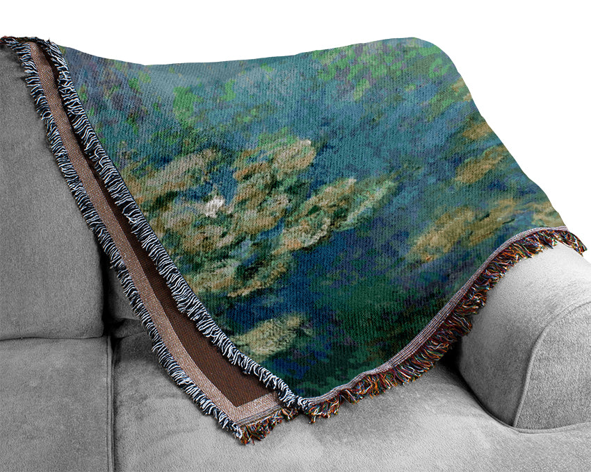 Monet Waterlilies Woven Blanket