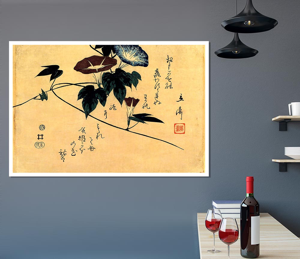 Hiroshige Morning Glory Print Poster Wall Art