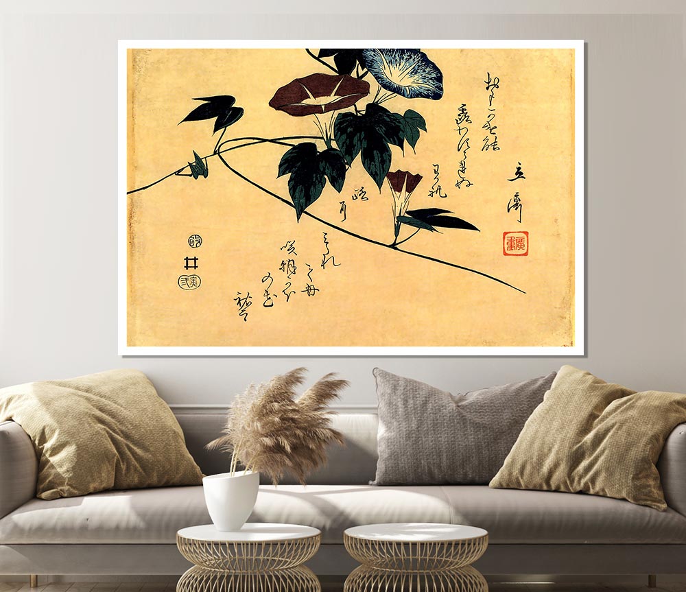 Hiroshige Morning Glory Print Poster Wall Art