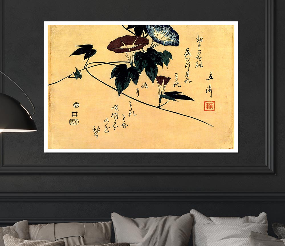 Hiroshige Morning Glory Print Poster Wall Art