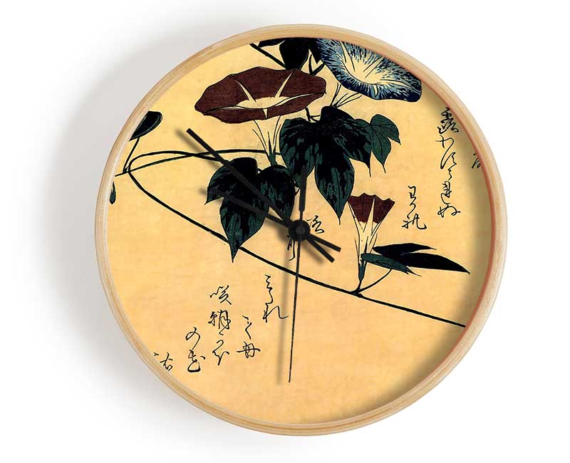 Hiroshige Morning Glory Clock - Wallart-Direct UK