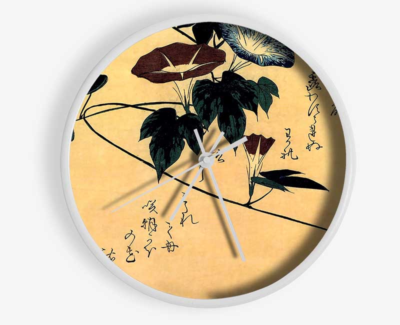 Hiroshige Morning Glory Clock - Wallart-Direct UK