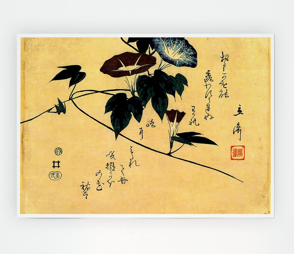 Hiroshige Morning Glory Print Poster Wall Art