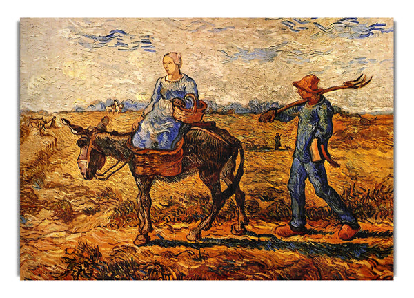 Morning Peasant Couple Going To Work By Van Gogh