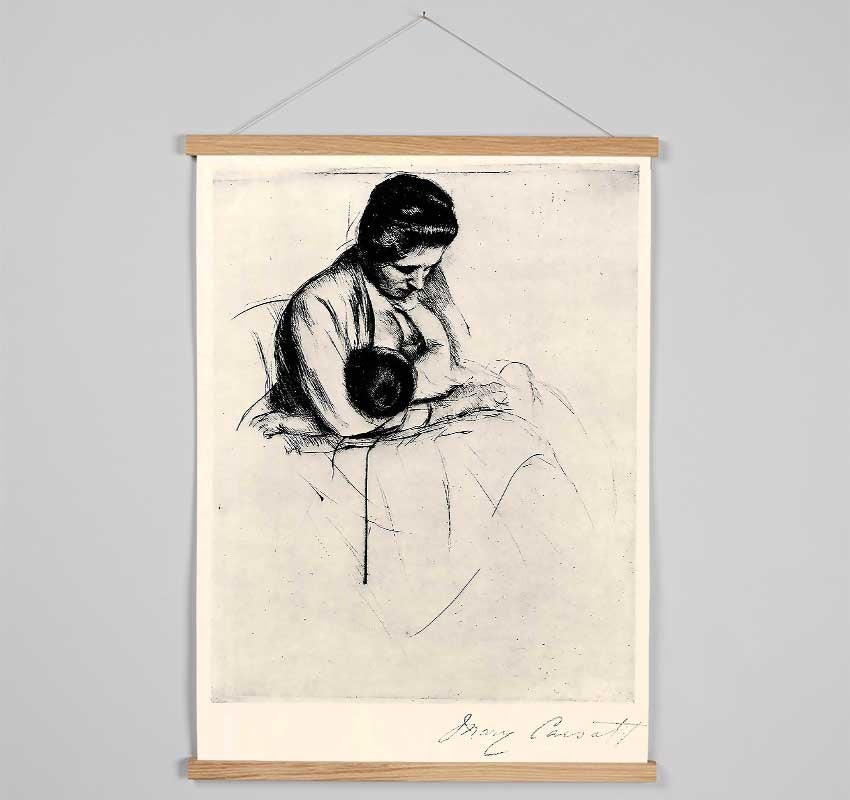 Cassatt Mother Nurses Child Hanging Poster - Wallart-Direct UK