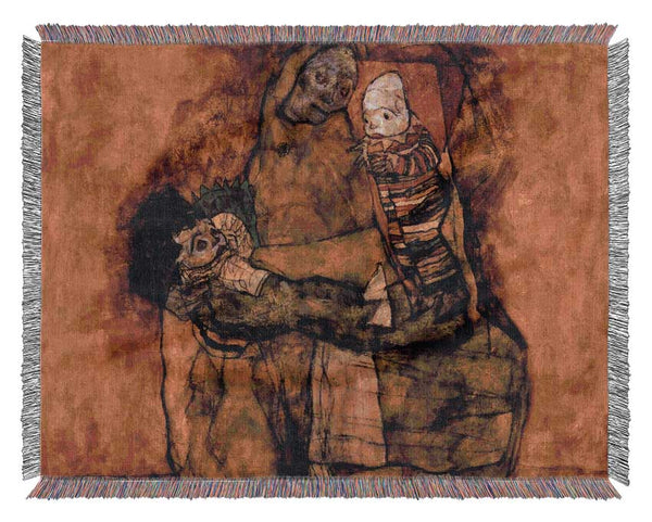 Schiele Mother With Two Children Woven Blanket