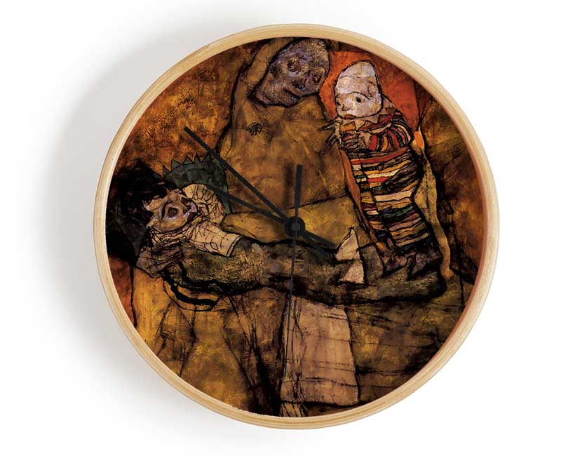 Schiele Mother With Two Children Clock - Wallart-Direct UK