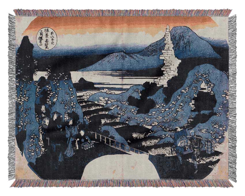 Hokusai Mount Haruna Woven Blanket