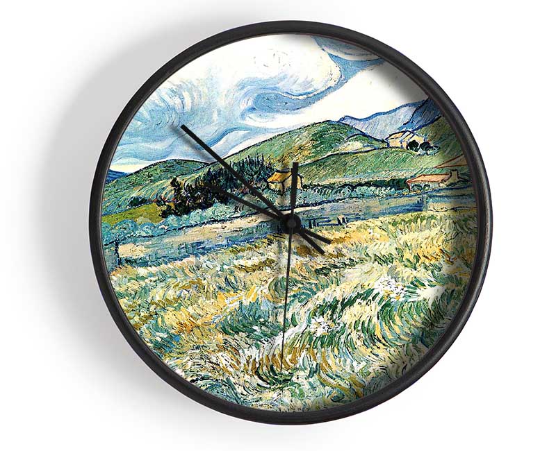 Van Gogh Mountain Landscape Behind The Hospital Saint-Paul Clock - Wallart-Direct UK