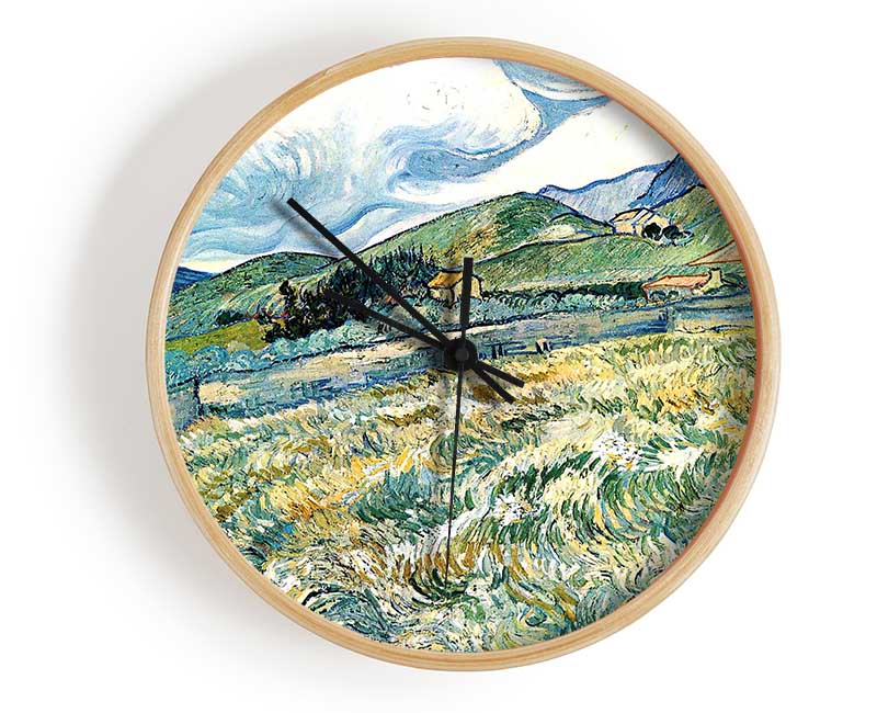 Van Gogh Mountain Landscape Behind The Hospital Saint-Paul Clock - Wallart-Direct UK